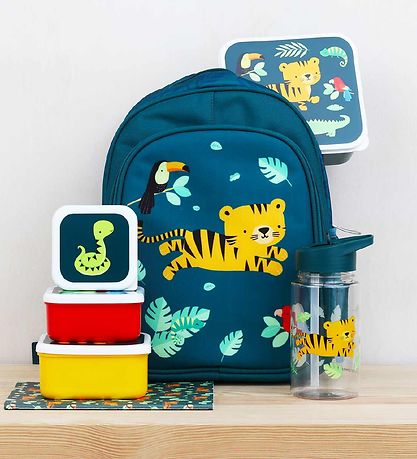 A Little Lovely Company Broodtrommel Set - 4 Onderdelen - Jungle A Little Lovely Company Broodtrommel Set - 4 Onderdelen - Jungle