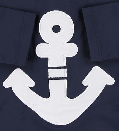 Petit Crabe Coverall Swimsuit - Lou - UV50+ - Navy w. Anchor