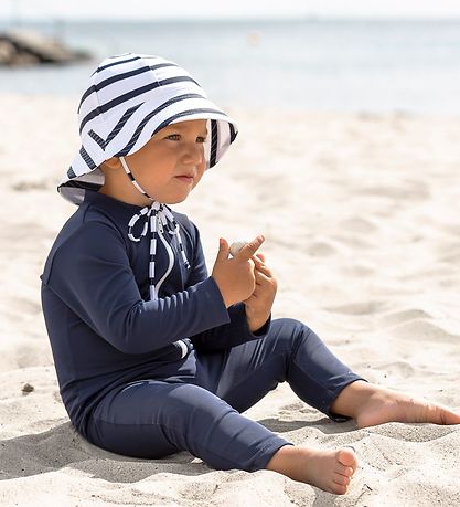 Petit Crabe Coverall Swimsuit - Lou - UV50+ - Navy w. Anchor