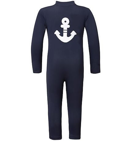Petit Crabe Coverall Swimsuit - Lou - UV50+ - Navy w. Anchor Petit Crabe Coverall Swimsuit - Lou - UV50+ - Navy w. Anchor