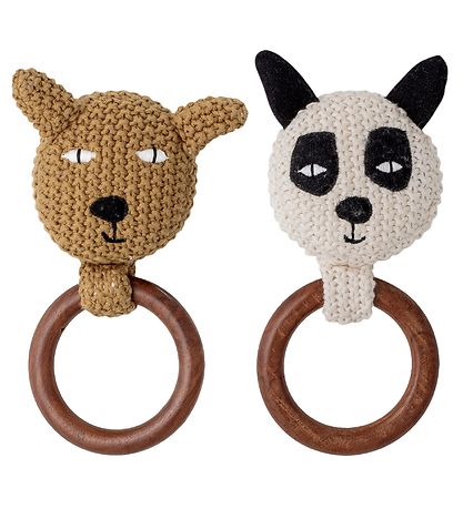 Bloomingville Rattle - 2-pack - Crochet - Panda/Bear Bloomingville Rattle - 2-pack - Crochet - Panda/Bear