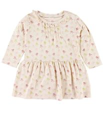 En Fant Kleid - Puder m. Blumen/Glitzer