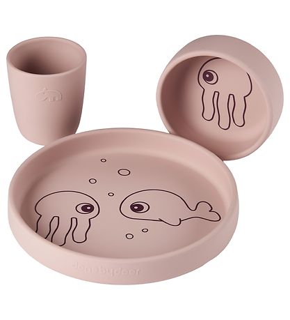 Done by Deer Dinner Set - Silicone - 3 Parts - Sea Friends - Pow Done by Deer Dinner Set - Silicone - 3 Parts - Sea Friends - Pow