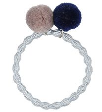 Elastique à Cheveux Kknekki - Argent Brillant av. Pom-Pom Elastique à Cheveux Kknekki - Argent Brillant av. Pom-Pom