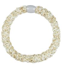 Kknekki Hair Tie - Light blue/Gold Velvet w. Glitter
