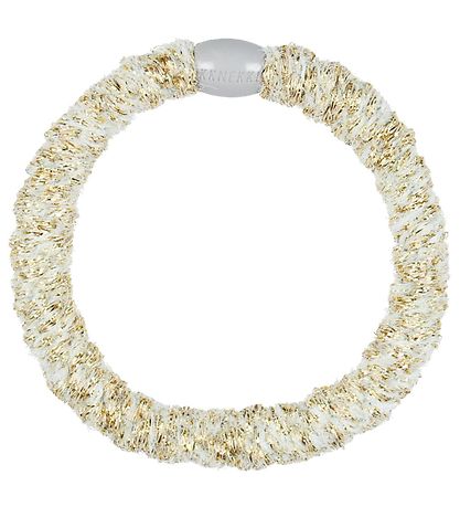 Kknekki Hair Tie - Light blue/Gold Velvet w. Glitter