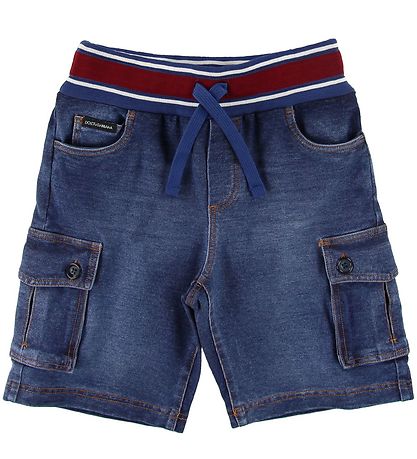 Dolce & Gabbana Shorts - Blue Denim w. Red Dolce & Gabbana Shorts - Blue Denim w. Red