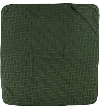 Filibabba Babyhandtuch - Zigzag - 90x90 cm - Dark Green