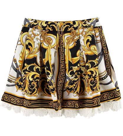 Versace Skirt - Silk - Black/White w. Gold Print Versace Skirt - Silk - Black/White w. Gold Print