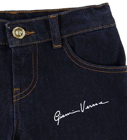 Versace Shorts - Denim - Navy w. Allover Logo
