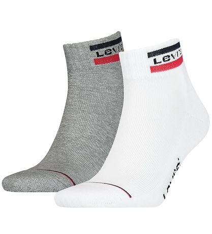Levis Ankle Socks - 2-pack - Mid Cut - Grey/White Levis Ankle Socks - 2-pack - Mid Cut - Grey/White