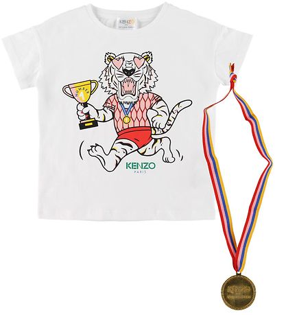 Kenzo T-shirt - Exclusive Edition - White/Rose w. Medal