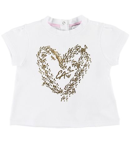 Emporio Armani T-shirt - White w. Heart Emporio Armani T-shirt - White w. Heart