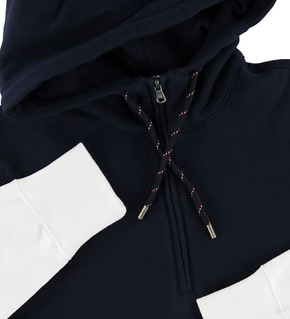 Champion Fashion Hoodie - Half Zip - Navy/White