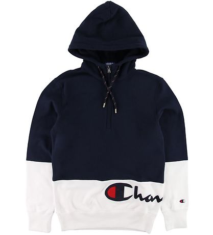 Champion Fashion Hoodie - Half Zip - Navy/White