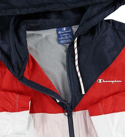 Champion Fashion Hoodie w. Zipper - Navy/White/Red