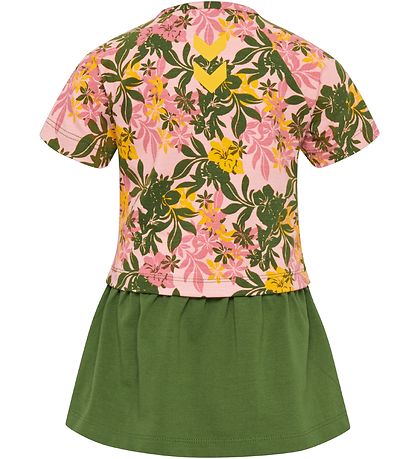 Hummel Kjole - HMLAuli - Rosa/Grønn m. Blomster
