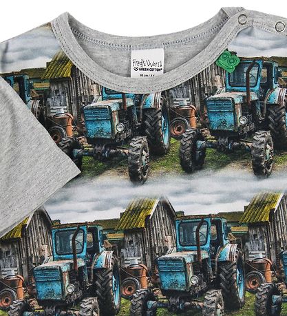 Freds World T-shirt - Farming Photo - Grey Melange