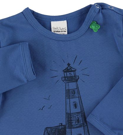 Freds World Long Sleeve Top - Ocean Lighthouse - Blue