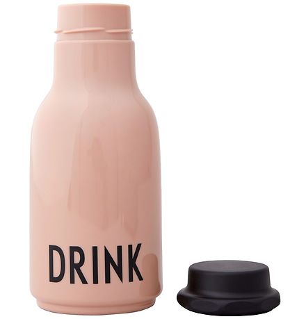 Bouteille d'eau Design Letters - 330 ml - Rose Poudré av. Texte
