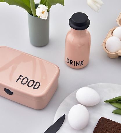 Bouteille d'eau Design Letters - 330 ml - Rose Poudré av. Texte