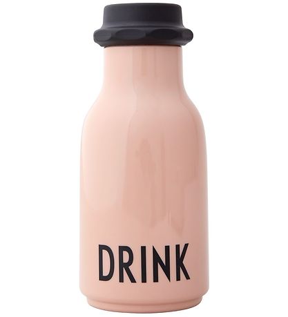 Bouteille d'eau Design Letters - 330 ml - Rose Poudré av. Texte