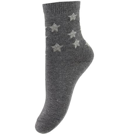 Minymo Socks - 5-pack - Light Grey Melange w. Stripes Minymo Socks - 5-pack - Light Grey Melange w. Stripes