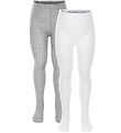 Minymo Tights - 2-pack - White/Gray Minymo Tights - 2-pack - White/Gray