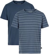 T-shirts Minymo - 2 Pack - Nouveau Marine av. A Rayures T-shirts Minymo - 2 Pack - Nouveau Marine av. A Rayures