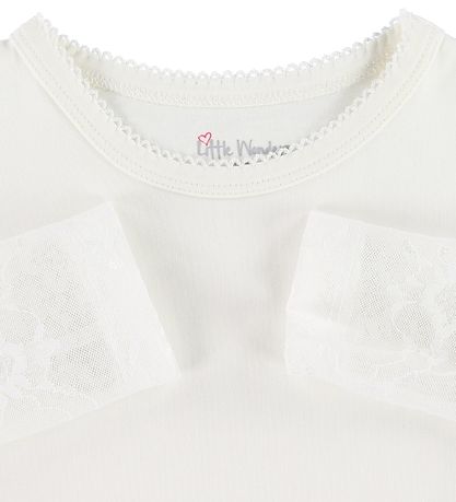Little Wonders Blouse w. Lace sleeves - Maja - White Little Wonders Blouse w. Lace sleeves - Maja - White