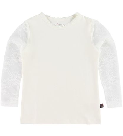 Little Wonders Blouse w. Lace sleeves - Maja - White Little Wonders Blouse w. Lace sleeves - Maja - White
