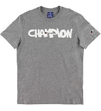 T-Shirt Champion Fashion - Gris Chiné av. Logo T-Shirt Champion Fashion - Gris Chiné av. Logo
