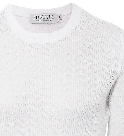 Hound Blússa - Skera - Prjónað - Hvítt M. Mynsturprjón Hound Blússa - Skera - Prjónað - Hvítt M. Mynsturprjón