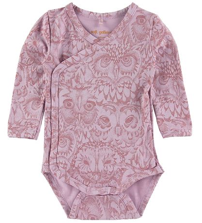Soft Gallery Newborn Set - Wrap Bodysuit l/s + Hairbrush - Laven