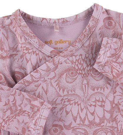 Soft Gallery Newborn Set - Wrap Bodysuit l/s + Hairbrush - Laven