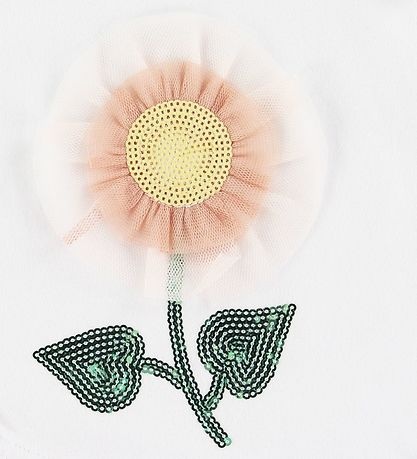 Hust and Claire T-shirt - Adora - White w. Flower
