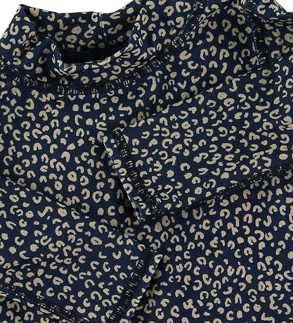Soft Gallery Swim Top l/s - UV50+ - Dress Blue w. Leopard Soft Gallery Swim Top l/s - UV50+ - Dress Blue w. Leopard
