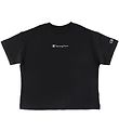 Champion Fashion T-Shirt - Crop - Schwarz m. Logo