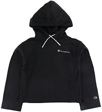 Champion Fashion Hoodie - Crop - Svart m. Logo Champion Fashion Hoodie - Crop - Svart m. Logo