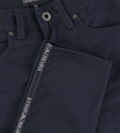 Emporio Armani Trousers - Navy w. Stripe Emporio Armani Trousers - Navy w. Stripe