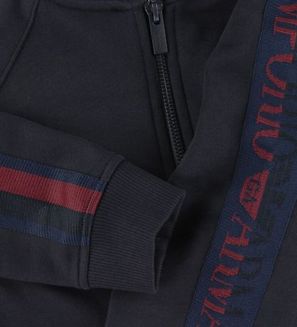 Emporio Armani 가디건 포함 후드 - 네이비 포함 레드