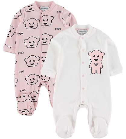 Emporio Armani Jumpsuit - 2-pack - Rose/White Emporio Armani Jumpsuit - 2-pack - Rose/White