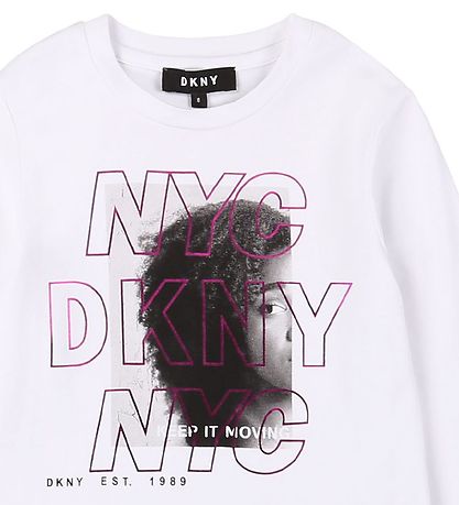 DKNY Blouse - Junior D3 - Wit m. Druk op