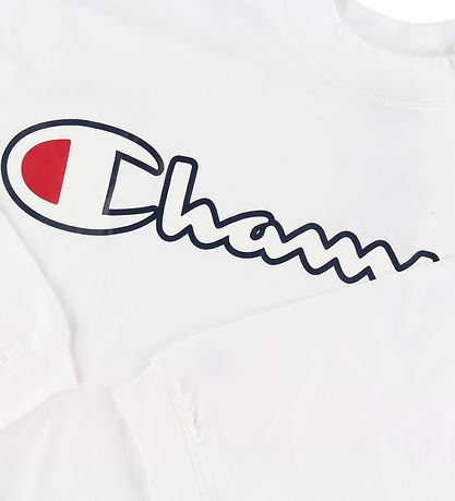 Champion Long Sleeve Top - White w. Logo Champion Long Sleeve Top - White w. Logo