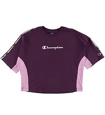 T-Shirt Champion Fashion - Crop - Violet av. Logo T-Shirt Champion Fashion - Crop - Violet av. Logo