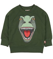 DYR-Cph Sweatshirt - ANIMALS Bellow - Green w. Dinosaur