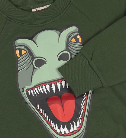 DYR-Cph Sweatshirt - DIEREN hieronder - Groen m. Dinosaurus