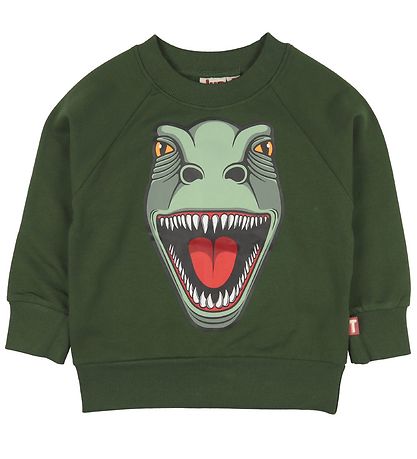 DYR-Cph Sweatshirt - DIEREN hieronder - Groen m. Dinosaurus