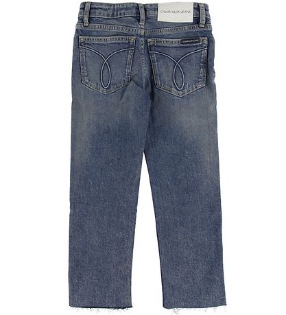 Calvin Klein Jeans - Slim Crop - Blár Gallaefni