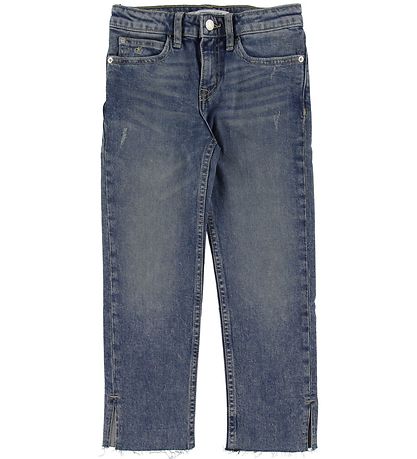 Calvin Klein Jeans - Slim Crop - Blár Gallaefni